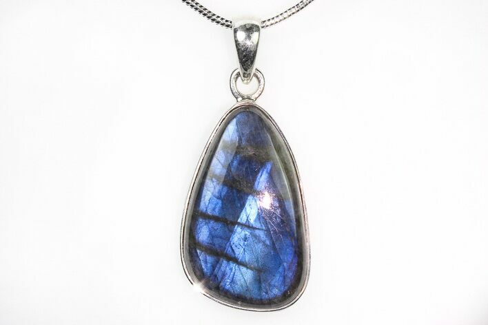 Brilliant Blue Labradorite Pendant with Chain #321645